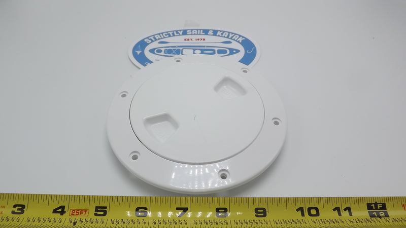 Beckson 4 inch white screw out deck plate dp40w