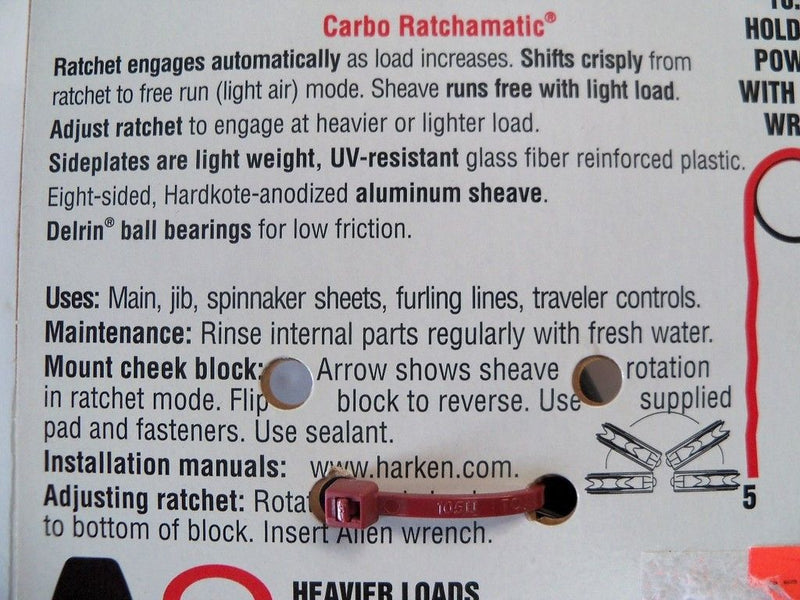 Harken Carbo Ratchamatic Block 57mm